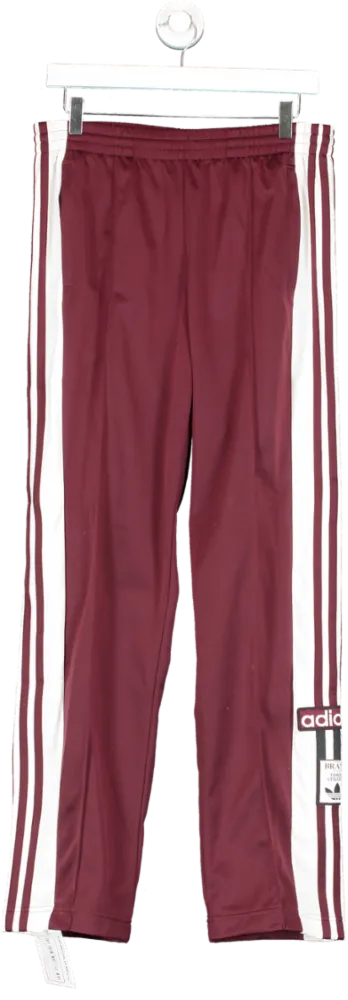 adidas Red Originals Adibreak Popper Track Pants In Burgundy UK S