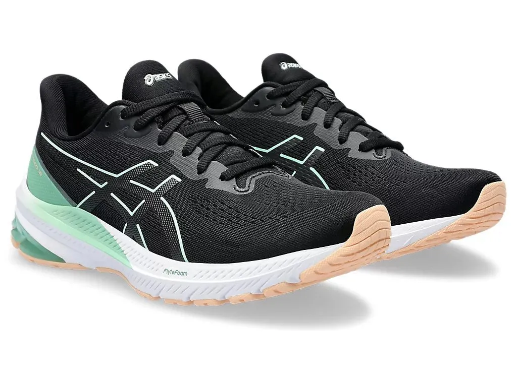 ASICS WOMEN'S GT 1000-12 BLACK/MINT SHOES