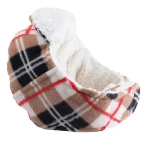 Aviator Dog Hat Tan Plaid Fleece