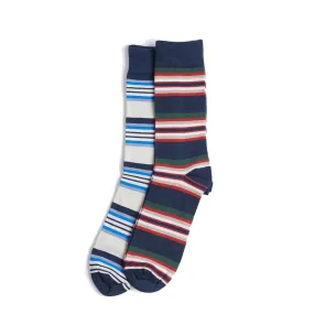 Barbour Summer Stripe 2 Pack Socks Navy Mix