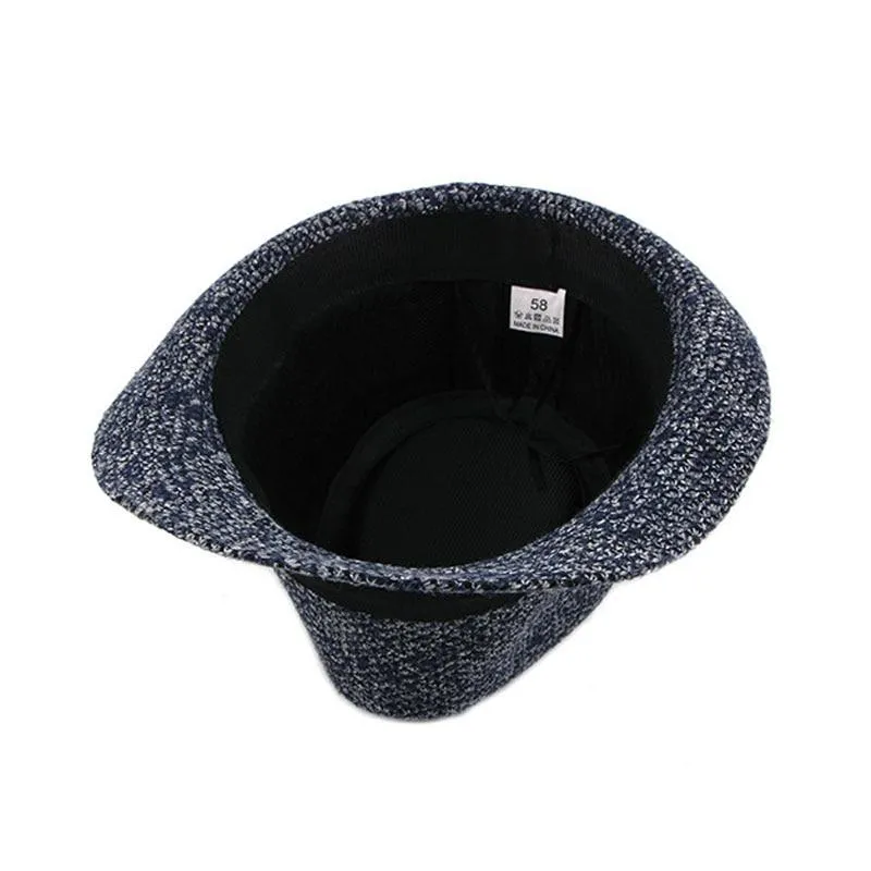 British Style Classic Knit Trilby Hat with Black Hatband