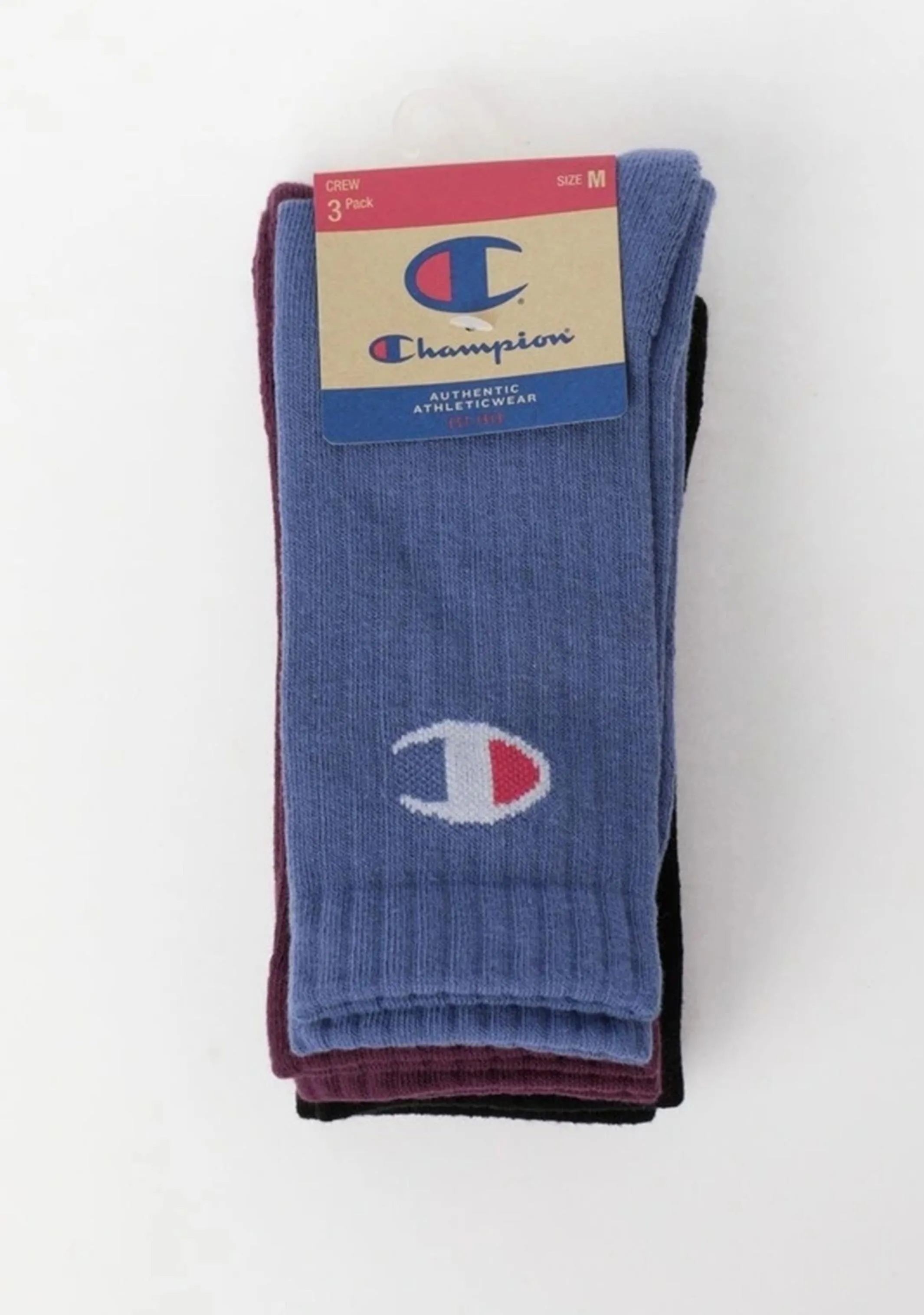 Champion 3 Pack Sports Crew Socks in Multi Colour <br> SXQE3N 08K