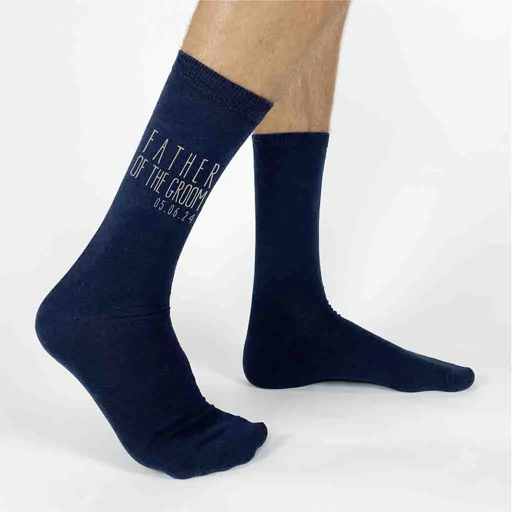 Customized Boho Style Father of the Groom Wedding Socks