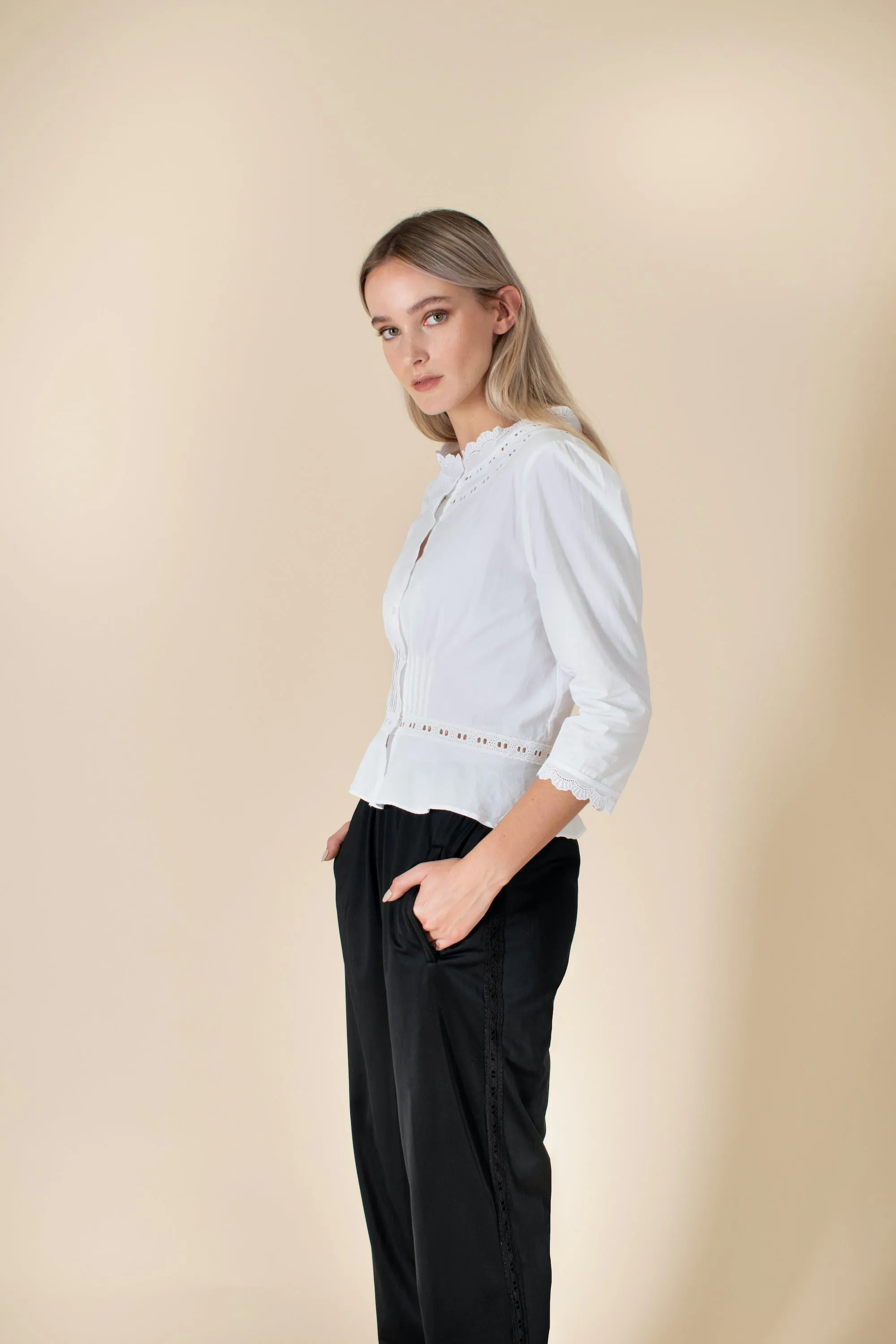 Donna black track trousers