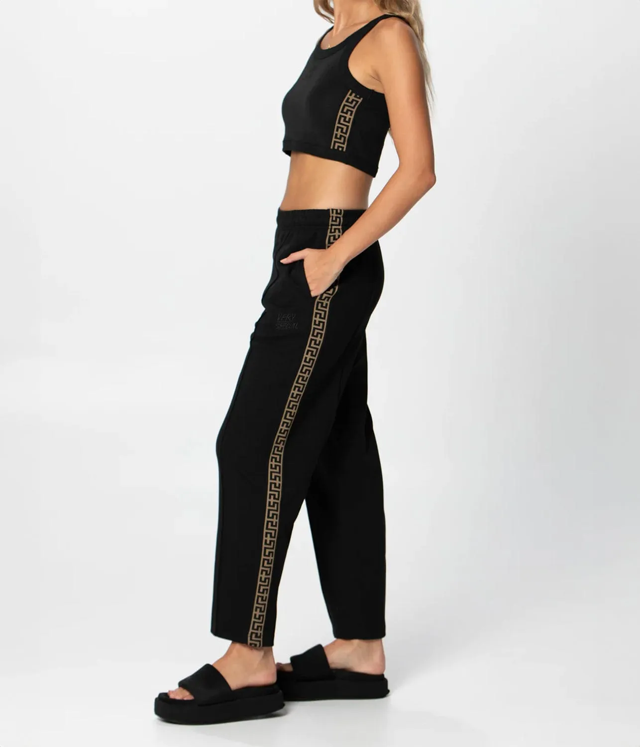 GEO TRACK PANTS- BLACK