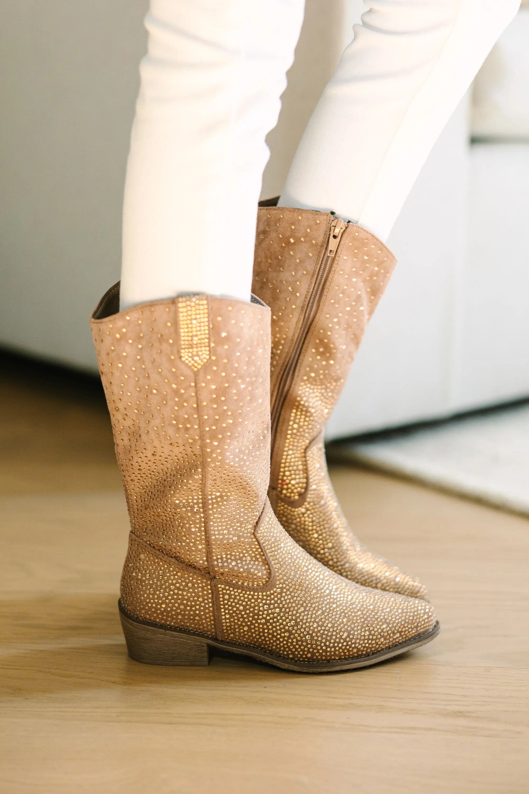 Girls: Get Their Attention Taupe Boots