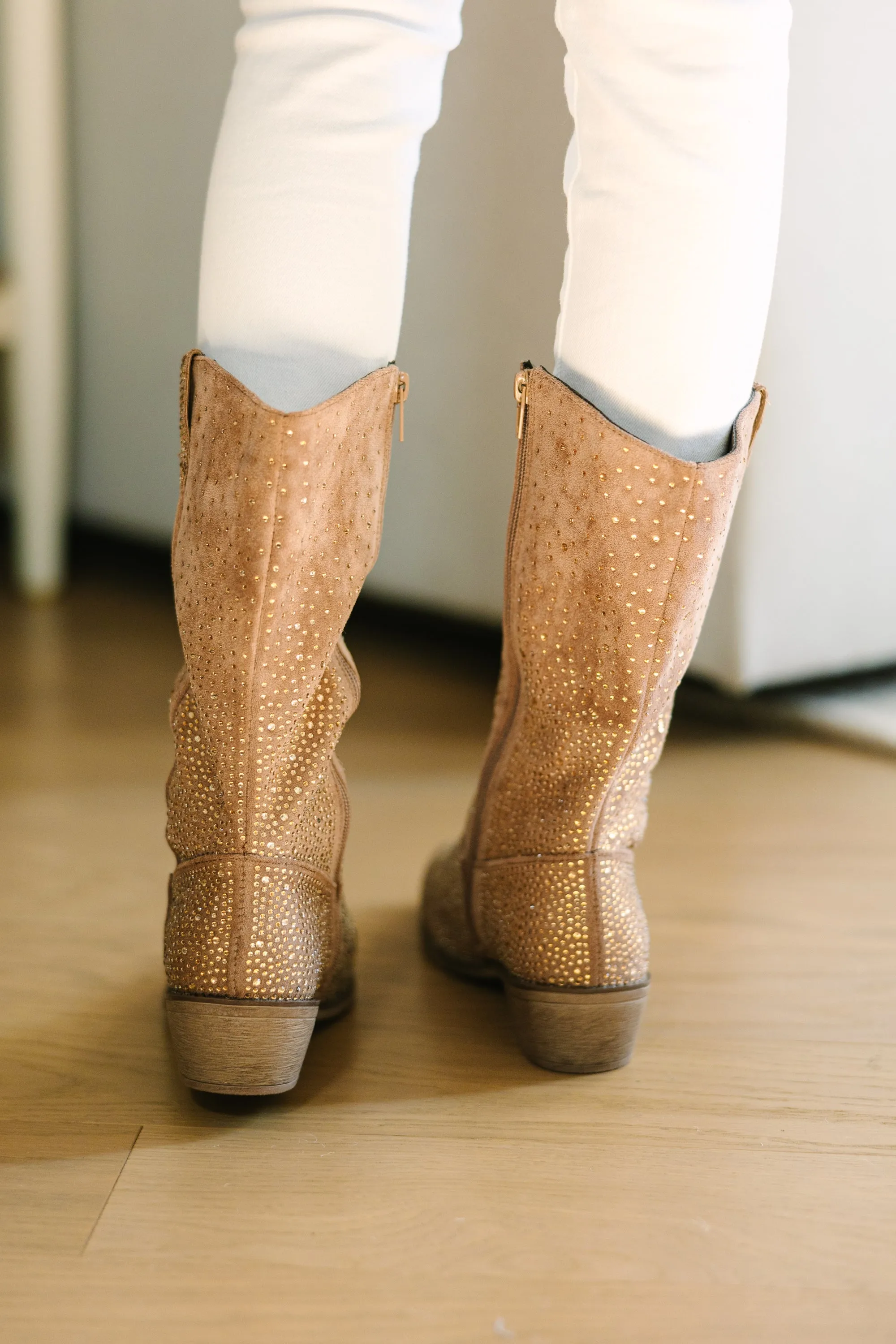 Girls: Get Their Attention Taupe Boots