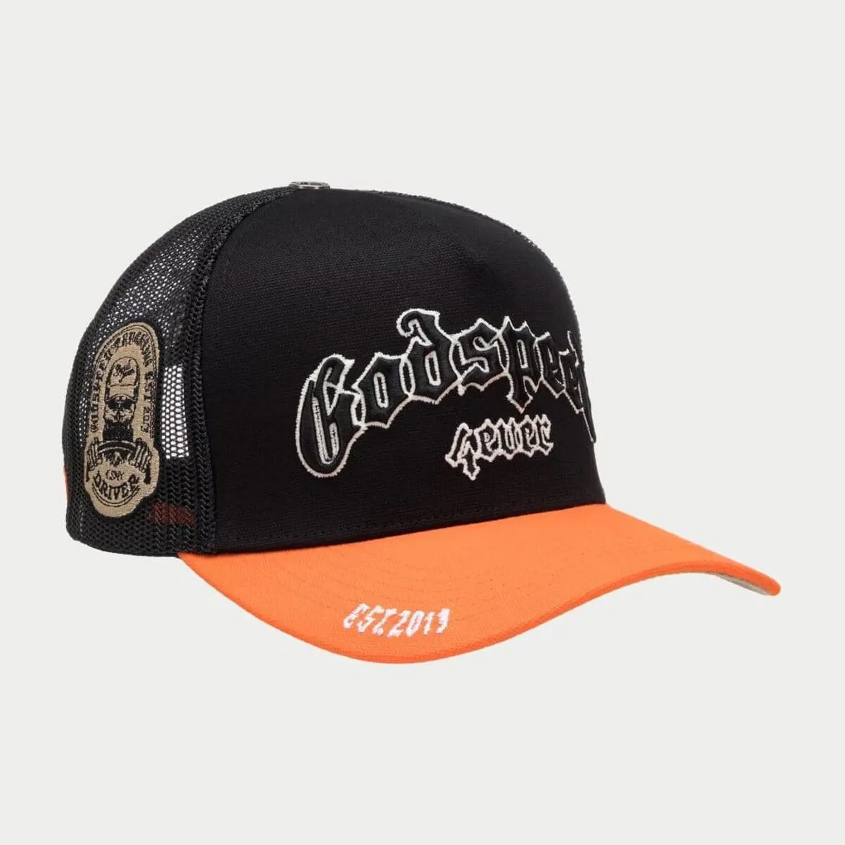 GODSPEED GS Forever Trucker Hat - Stylish Black and Orange Design for Ultimate Comfort and Style