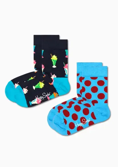 HAPPY SOCKS CHAUSSETTES KMLK02 65000 Milshake bleu