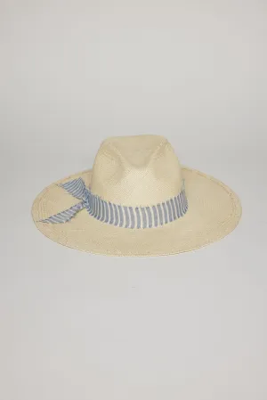 Hayley Panama Hat - Blue Avery Stripe