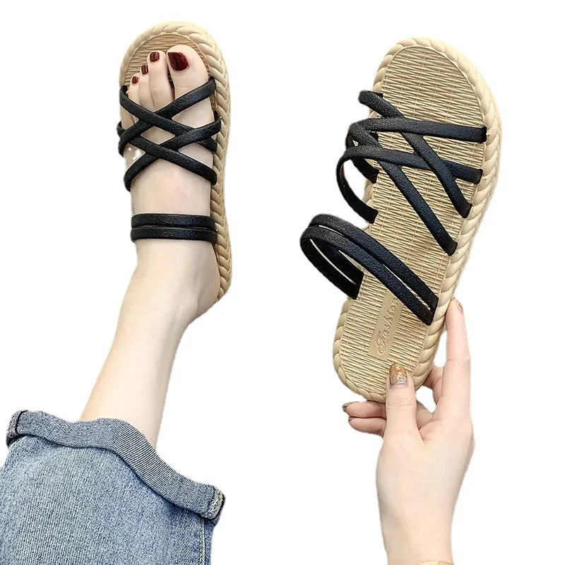 INSTOCK -  Fairy Wind Flat One Word Sandals