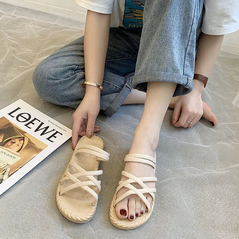 INSTOCK -  Fairy Wind Flat One Word Sandals