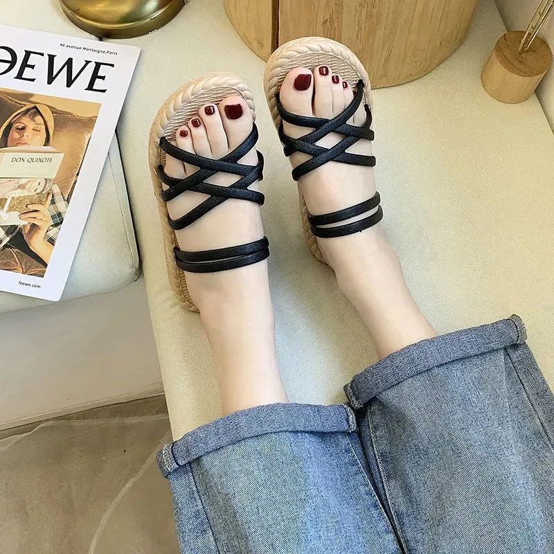 INSTOCK -  Fairy Wind Flat One Word Sandals