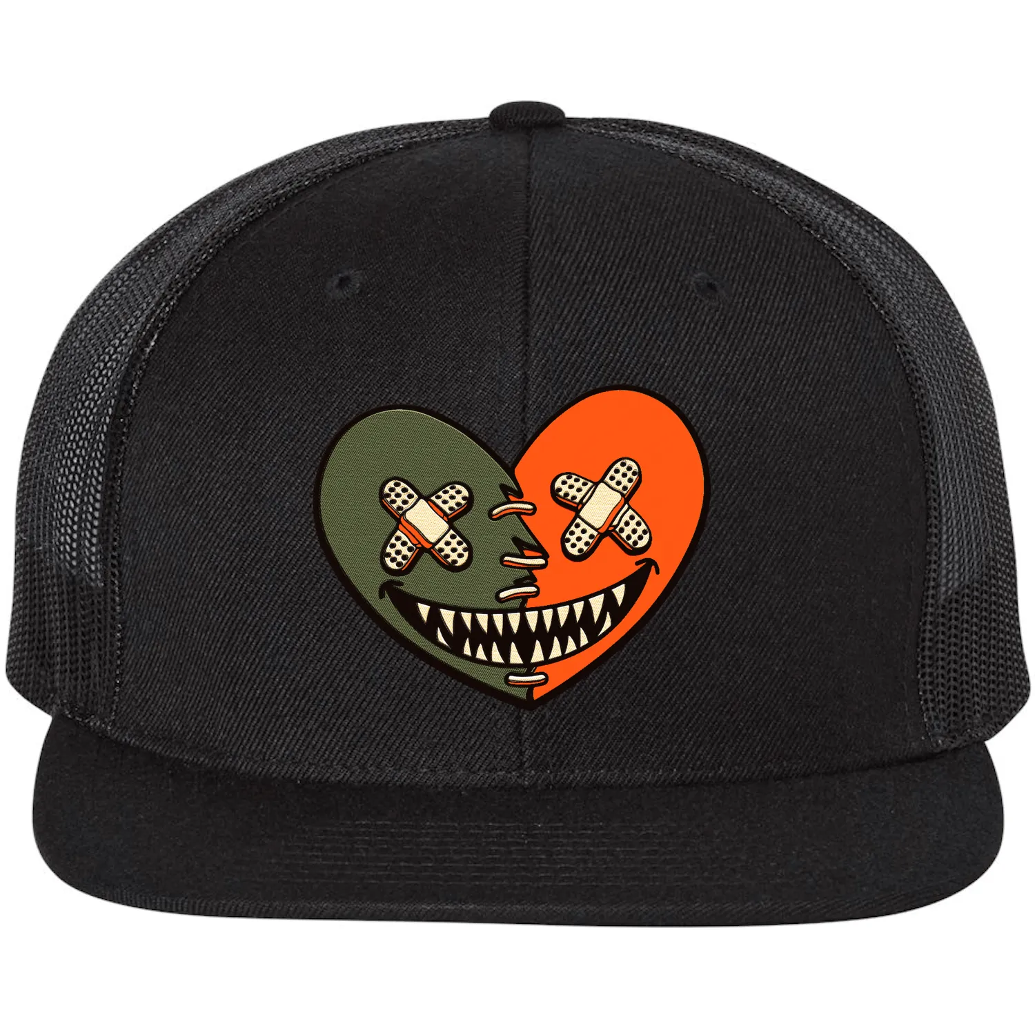 Jordan 5 Olive 5s Flat Brim Trucker Snapback Hat to Match : CELADON HEART BAWS