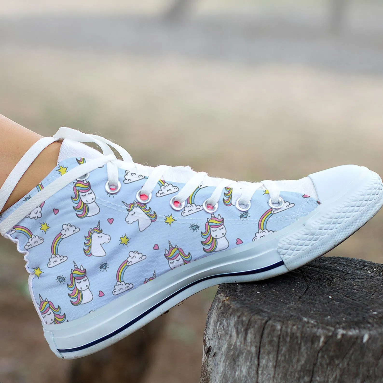 Kawaii Unicorn Shoes Unicorn Sneakers Cute Shoes Unicorn Lover Gifts Custom High Top Converse Style Sneakers For Adults Women & Men