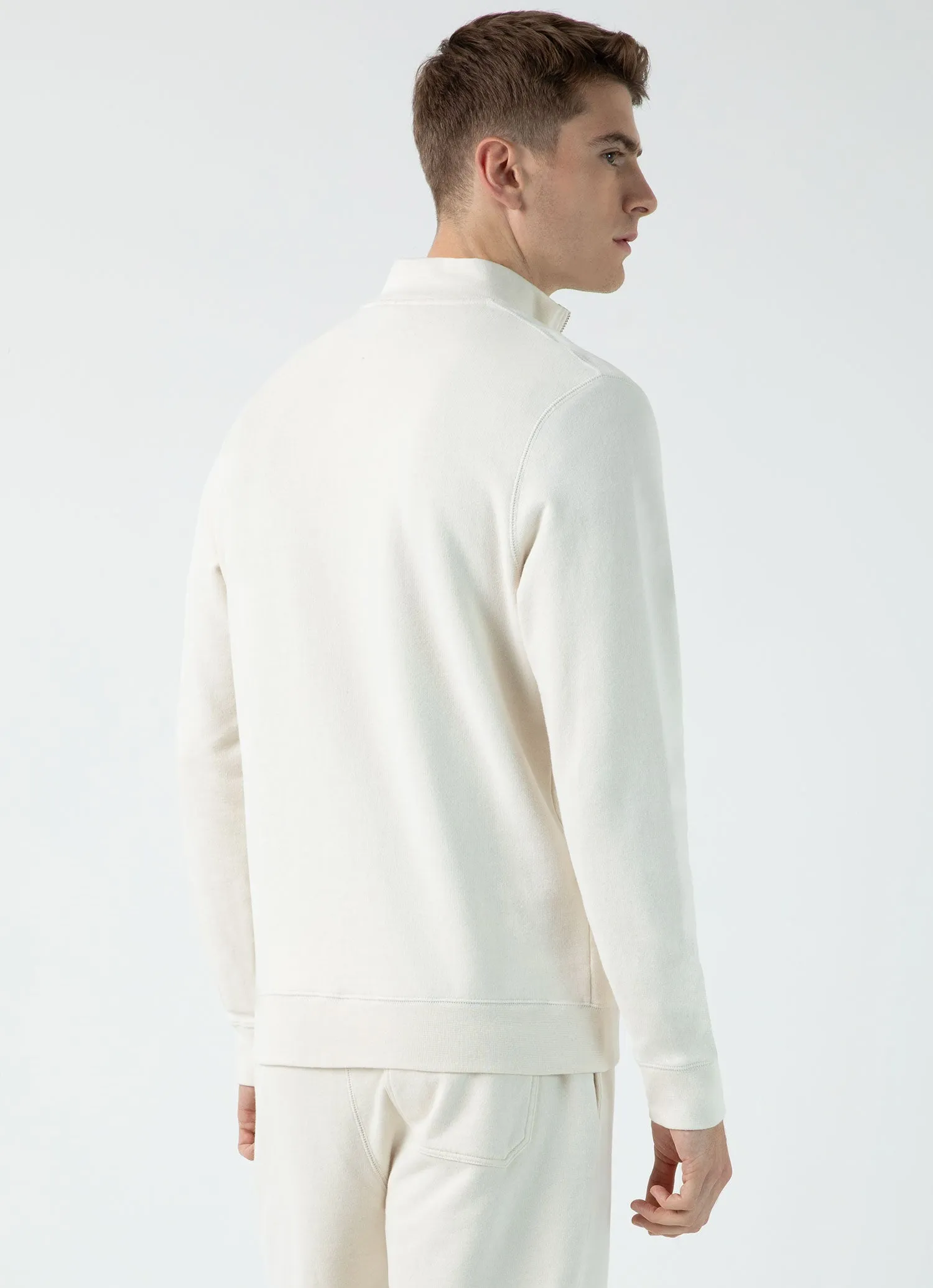 Men's Undyed Half Zip Loopback Sweatshirt in Undyed