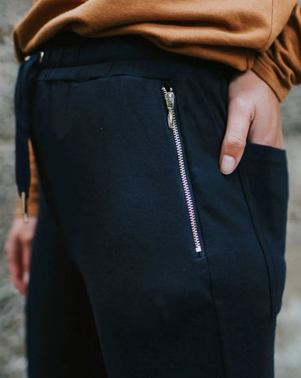 Moke Violet Jogger pants - Dark Navy