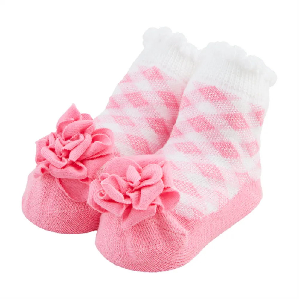 Mud Pie Baby Gingham Flower Socks