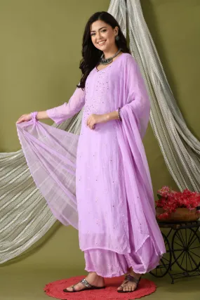 Nagma Premium Chikankari Viscose Mukaish Kurti Set