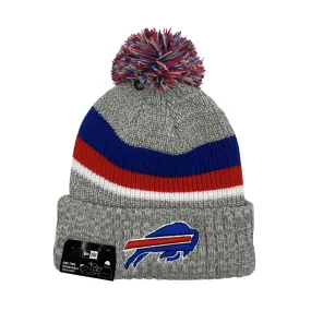 New Era Buffalo Bills Gray Striped Knit Pom Pom Winter Hat