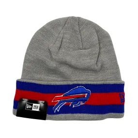 New Era Buffalo Bills Primary Logo Gray With Royal & Red Striped Winter Hat