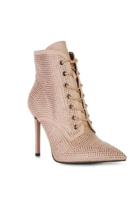 Nyra Stone Lace Up Booties