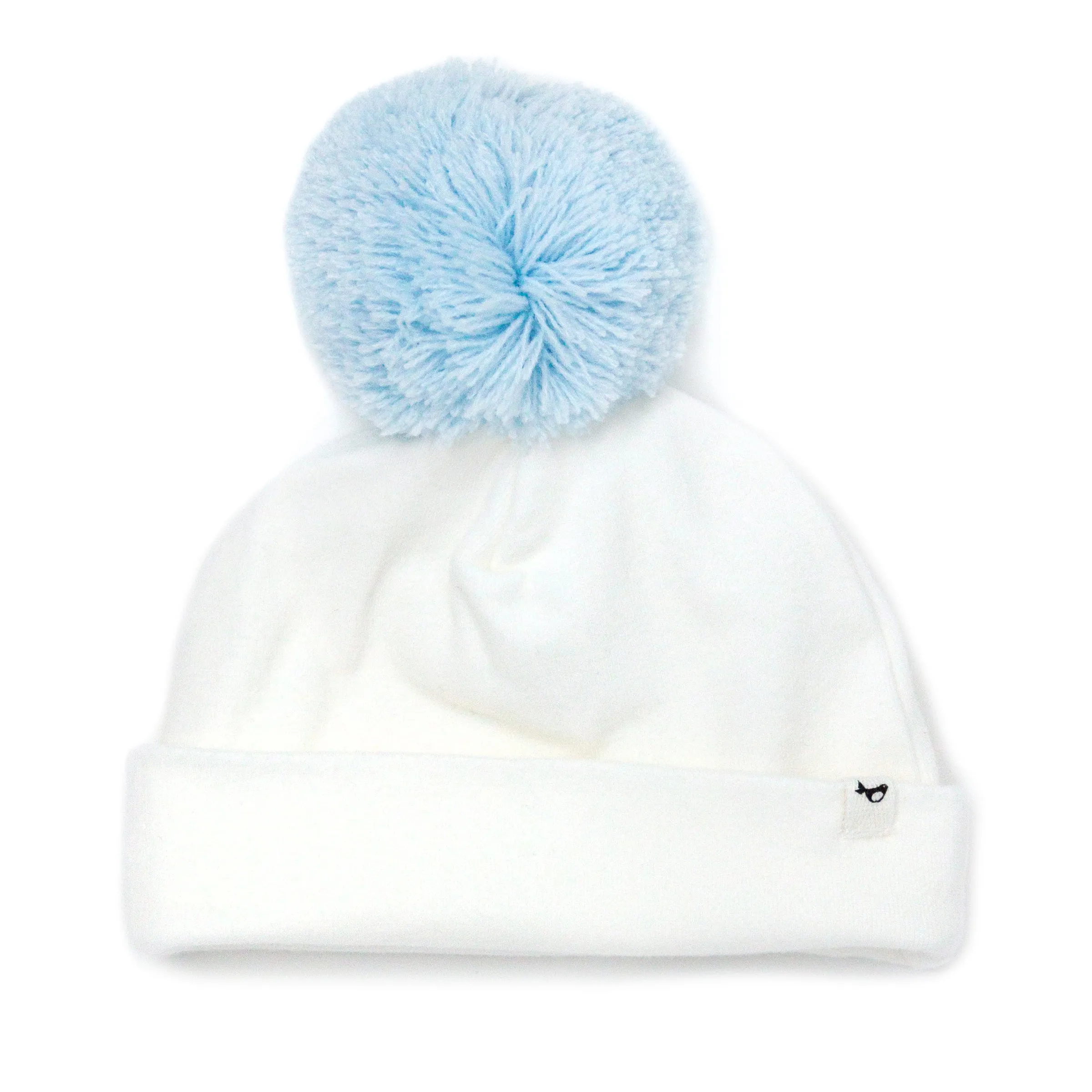 oh baby! Sky Blue Pom Hat - Cream