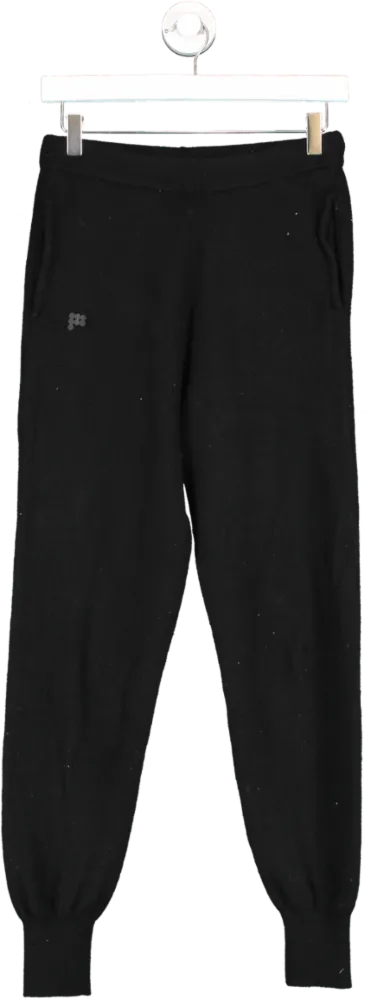 PANGAIA Black Recycled Cashmere Track Pants UK XS