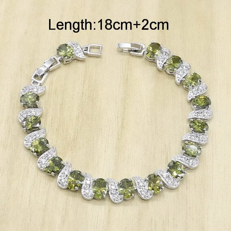 Peridot Multi Colors 925 Silver Jewelry Set