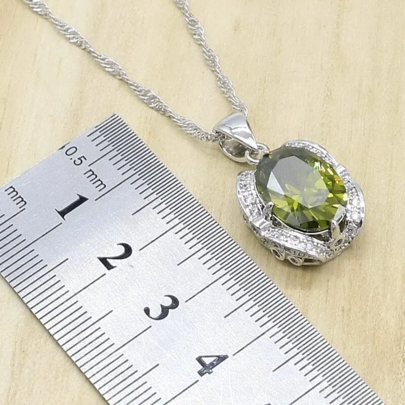 Peridot Multi Colors 925 Silver Jewelry Set