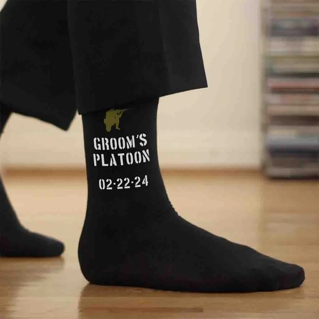 Personalized Wedding Socks for the Groom's Platoon