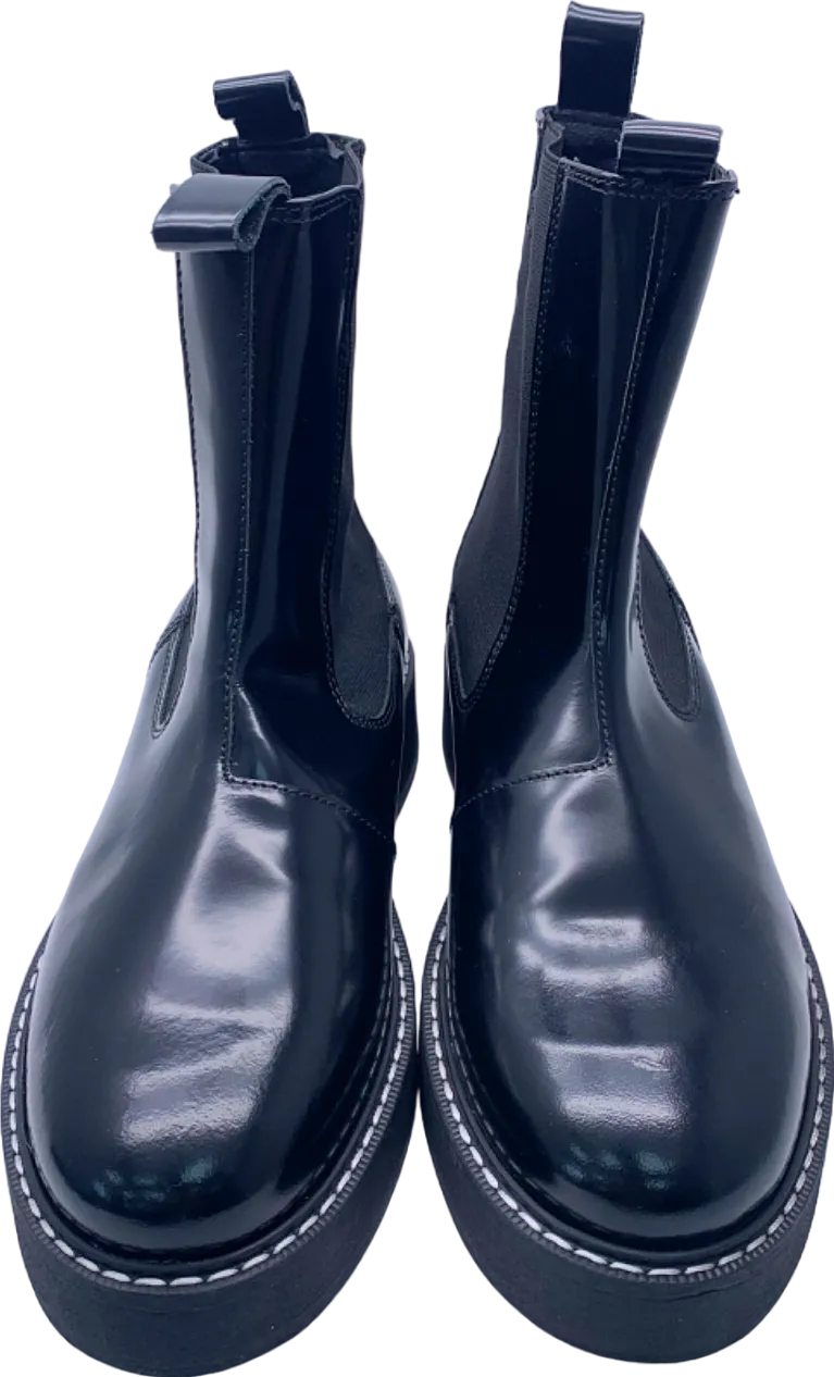 Pilcro Black Patent Leather Chelsea Ankle Boots UK 5