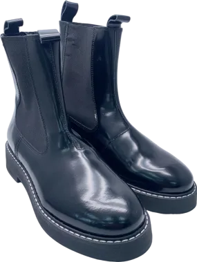 Pilcro Black Patent Leather Chelsea Ankle Boots UK 5