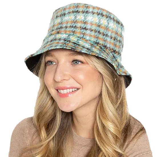 Plaid Check Patterned Bucket Hat