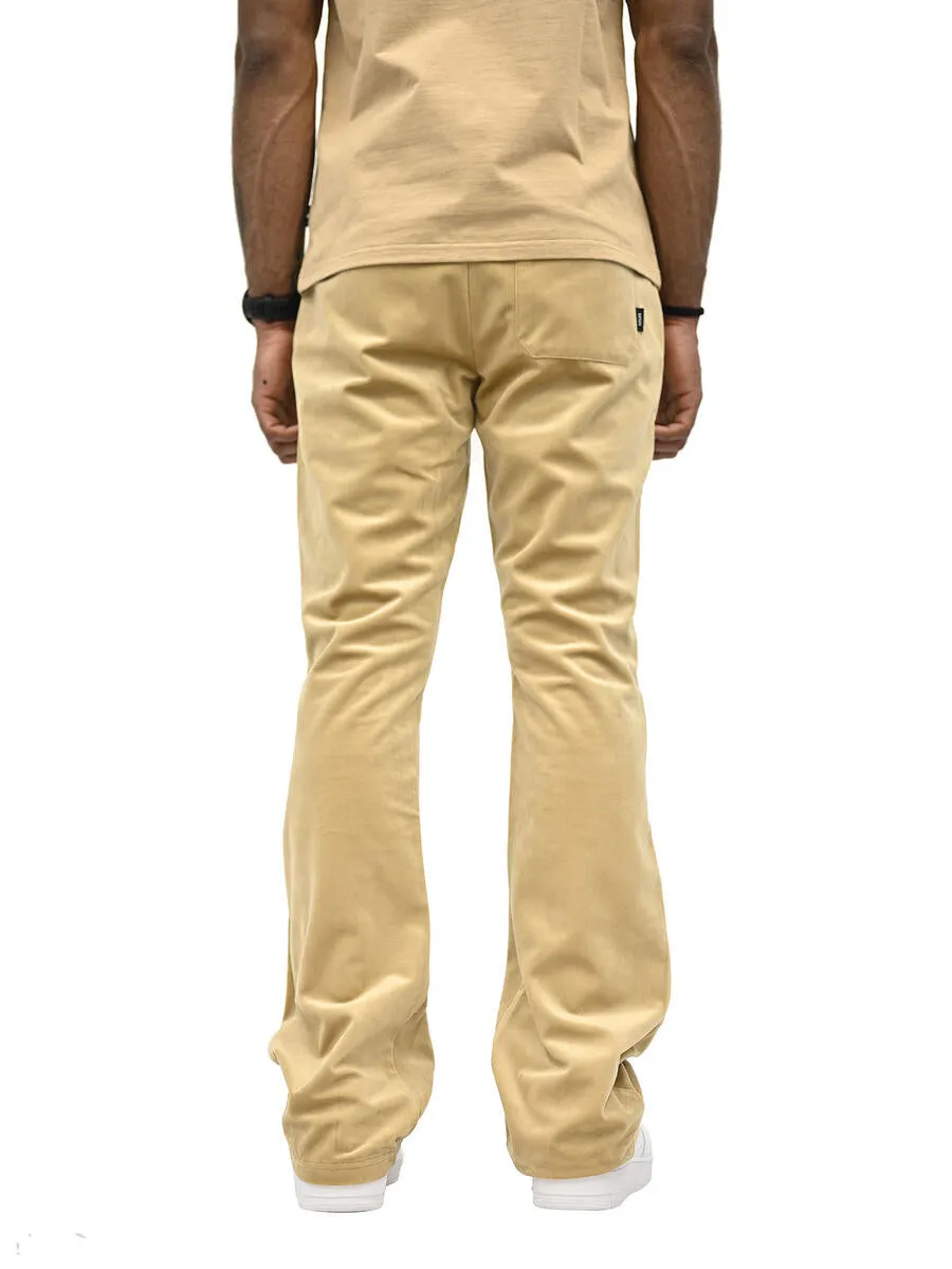 Si Tu Veux VEUX VELVET FLARE JOGGER (TAN)