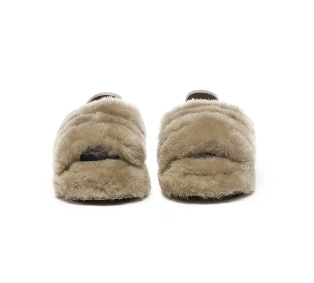 UGG AUSTRALIAN SHEPHERD Kids Slingback Fluffy Slides Puffy