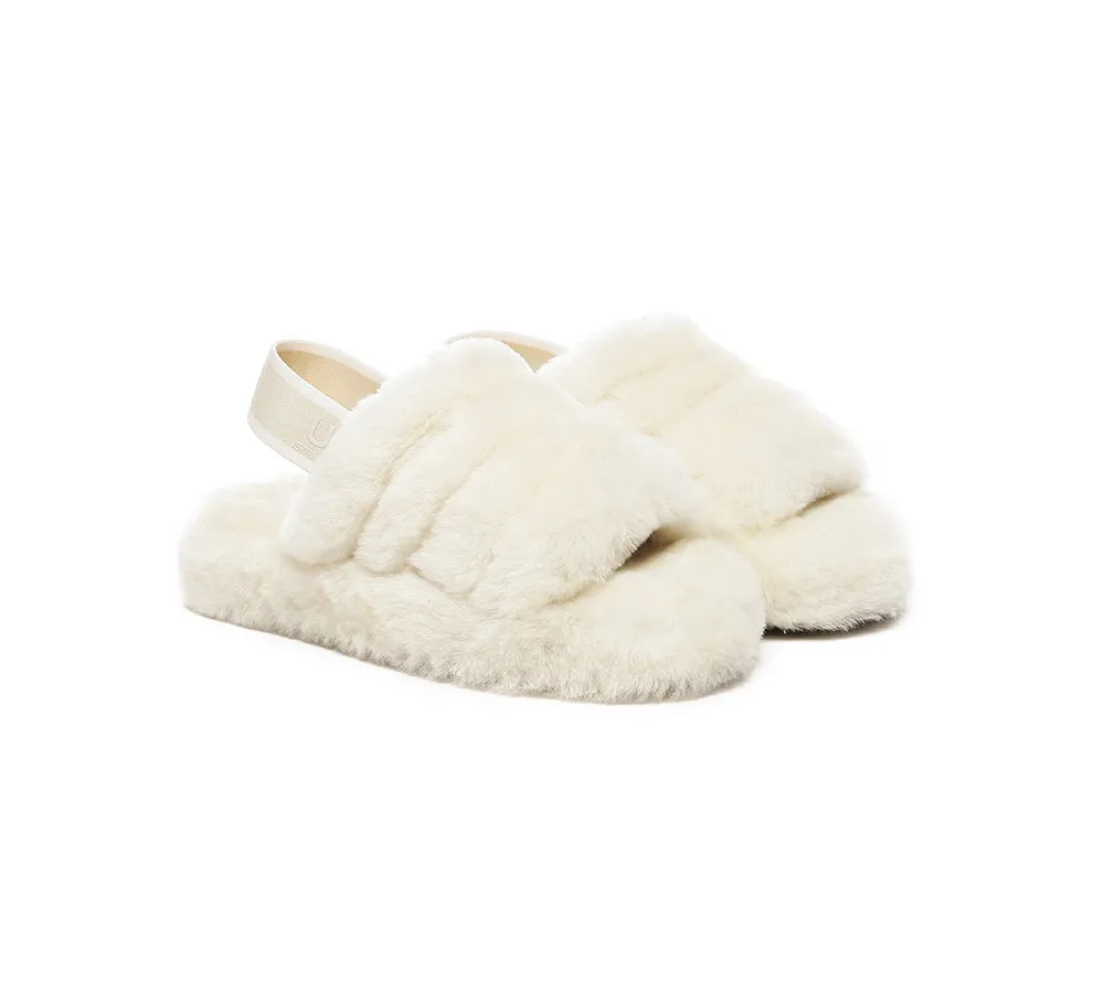 UGG AUSTRALIAN SHEPHERD Kids Slingback Fluffy Slides Puffy