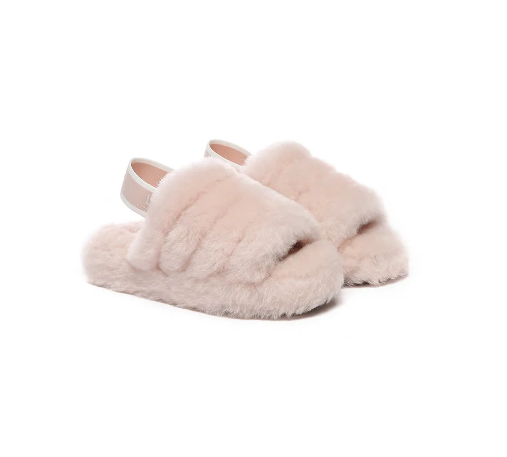 UGG AUSTRALIAN SHEPHERD Kids Slingback Fluffy Slides Puffy