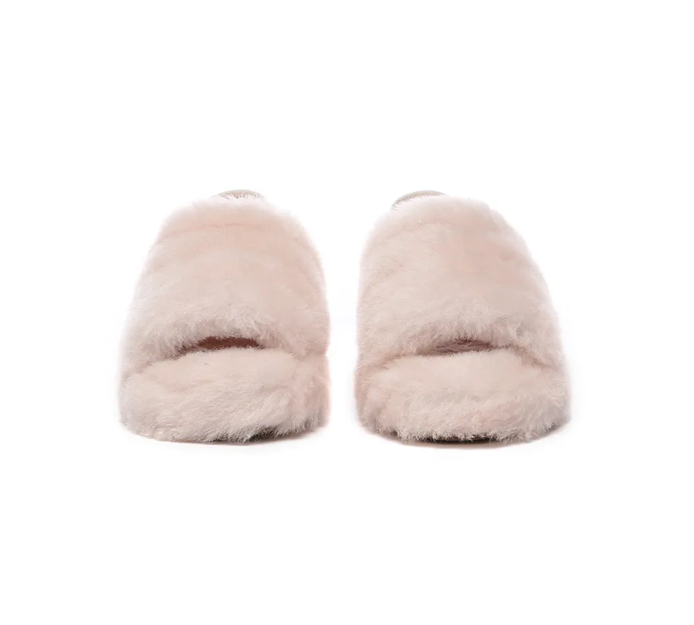 UGG AUSTRALIAN SHEPHERD Kids Slingback Fluffy Slides Puffy