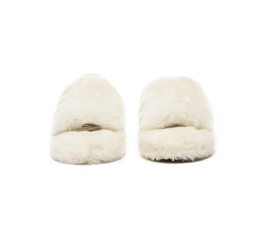 UGG AUSTRALIAN SHEPHERD Kids Slingback Fluffy Slides Puffy