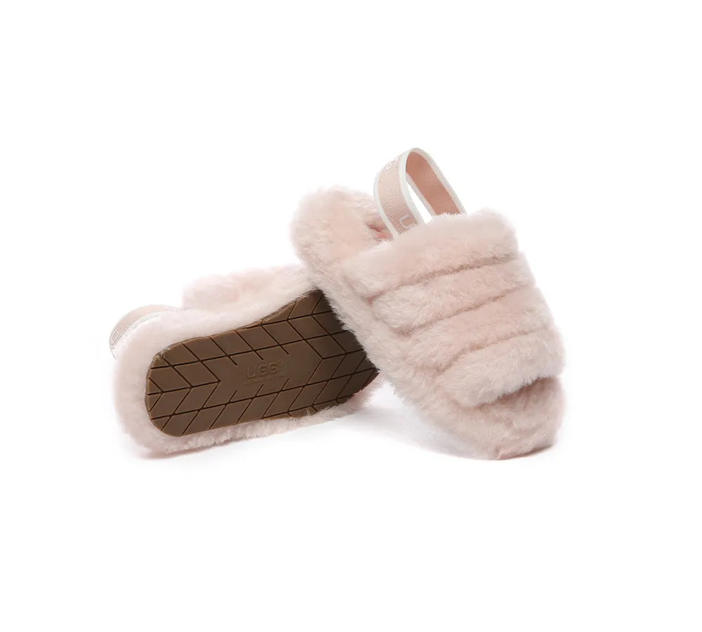 UGG AUSTRALIAN SHEPHERD Kids Slingback Fluffy Slides Puffy