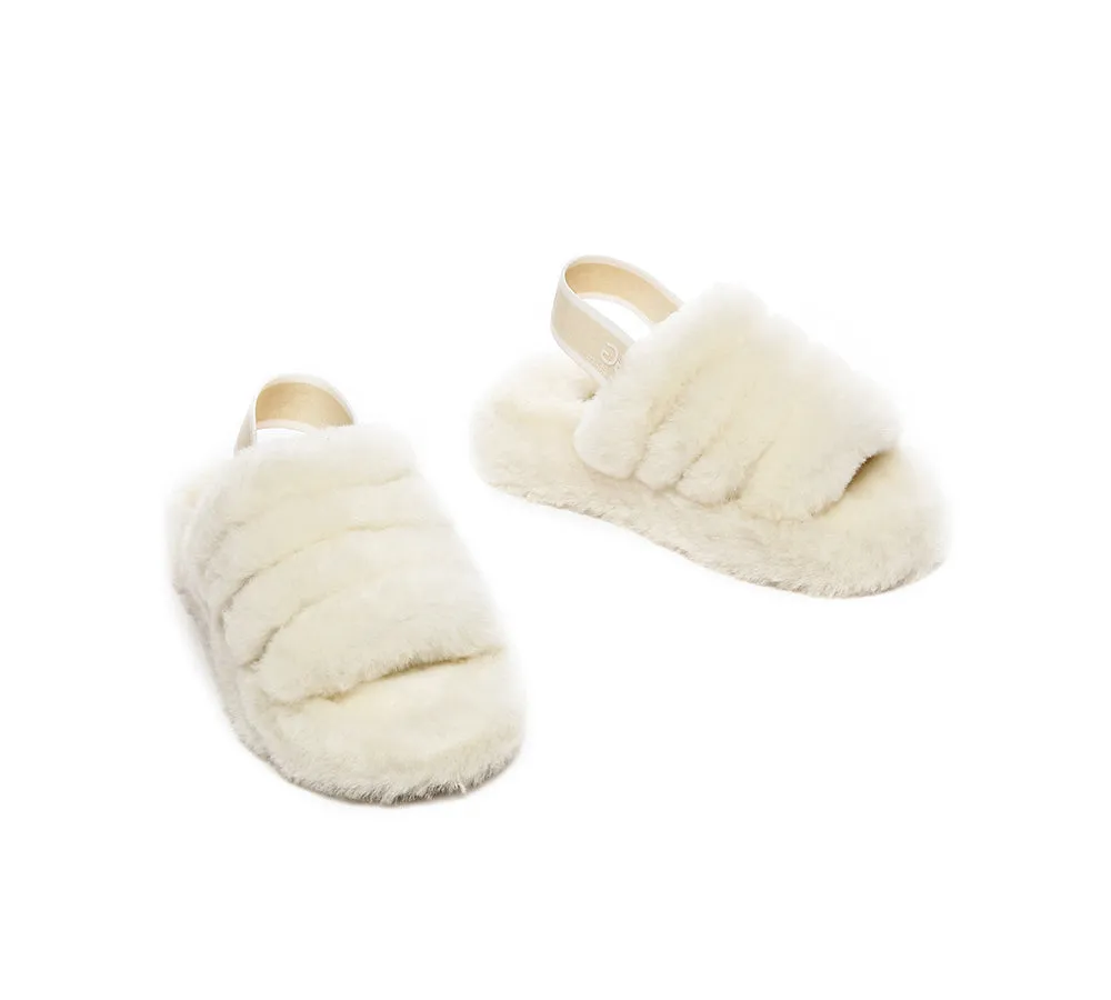 UGG AUSTRALIAN SHEPHERD Kids Slingback Fluffy Slides Puffy