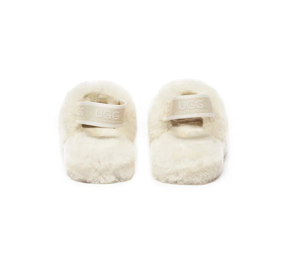 UGG AUSTRALIAN SHEPHERD Kids Slingback Fluffy Slides Puffy