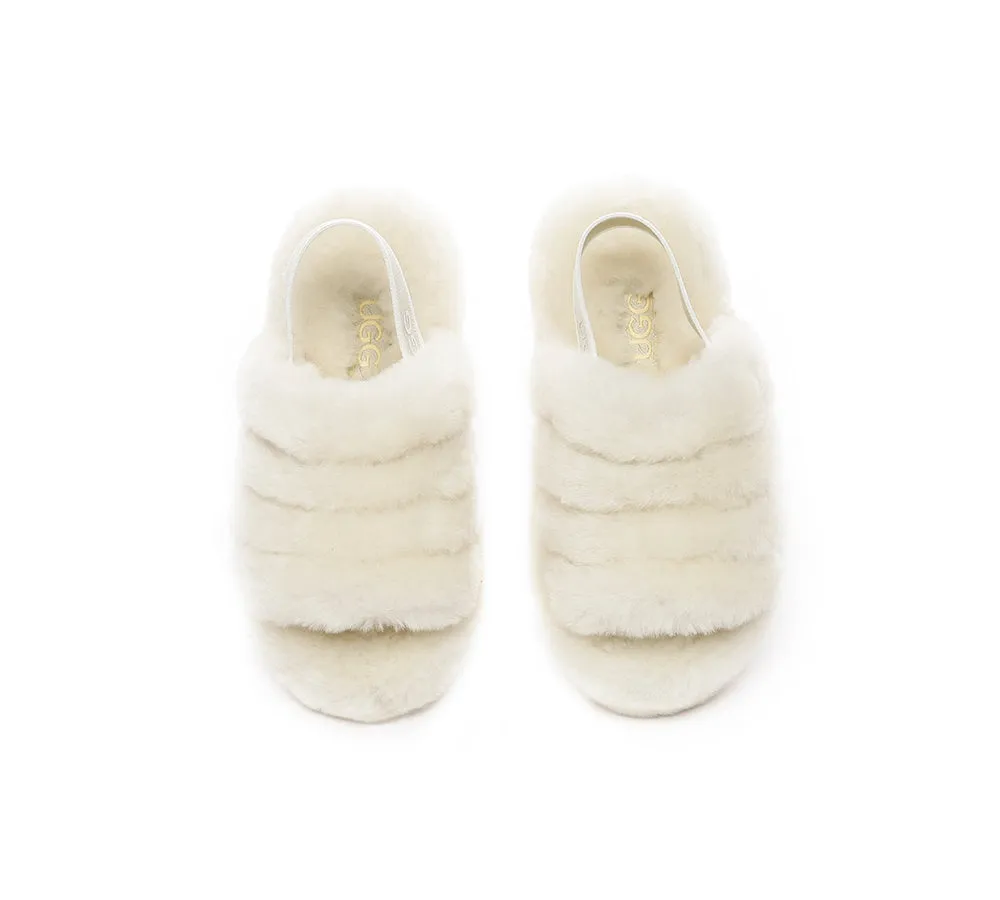 UGG AUSTRALIAN SHEPHERD Kids Slingback Fluffy Slides Puffy