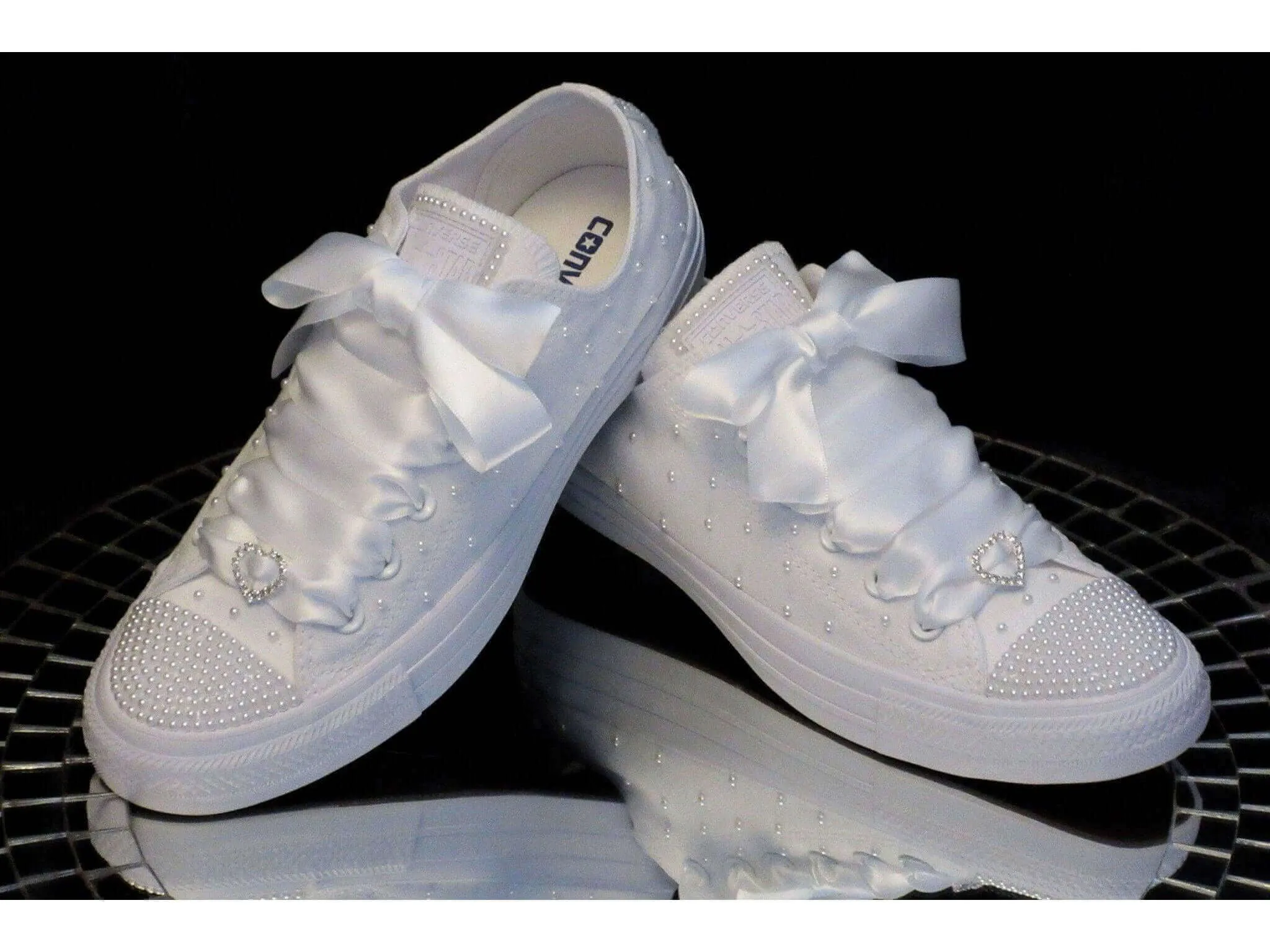 White Pearl Wedding Converse