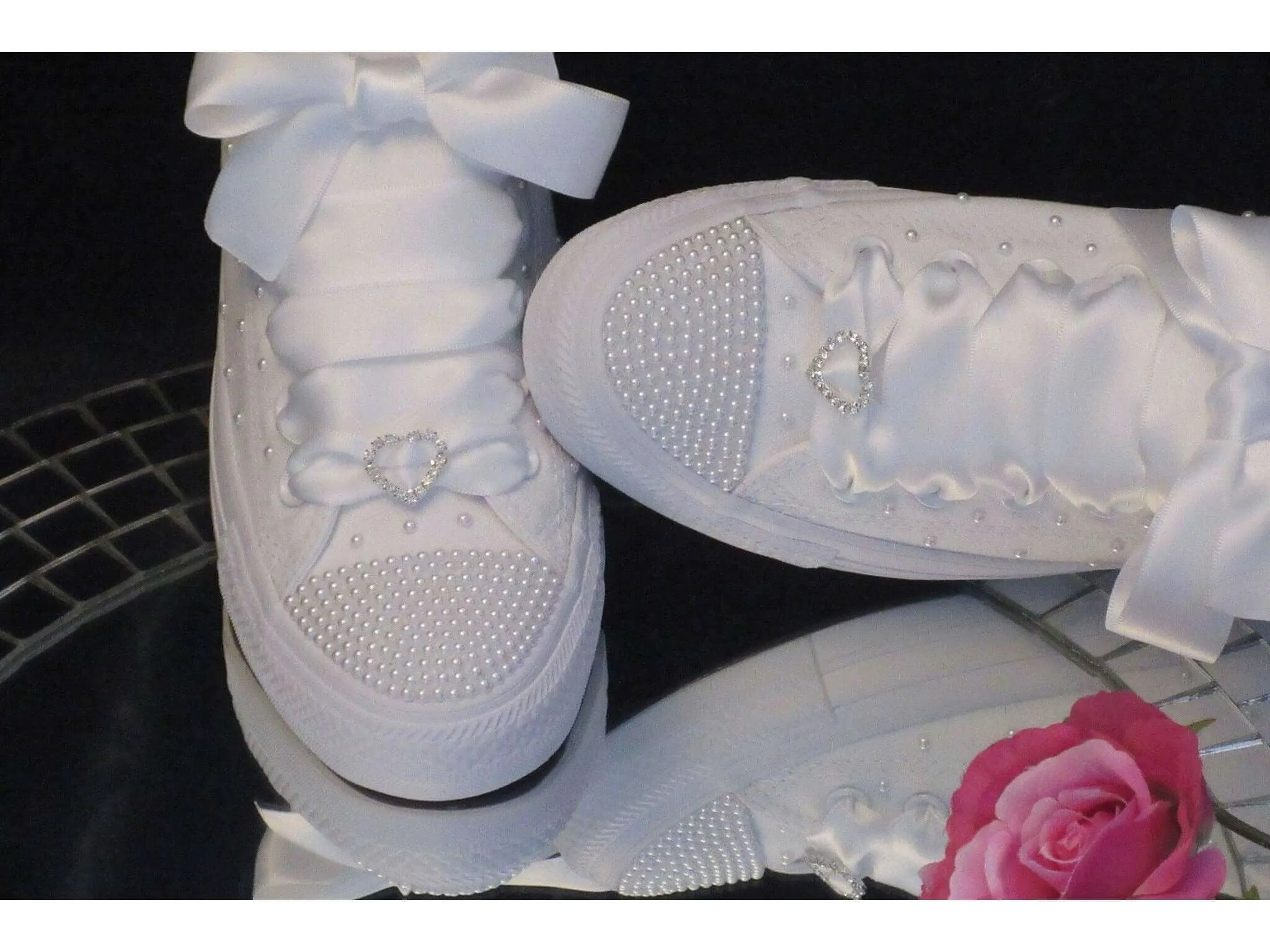 White Pearl Wedding Converse