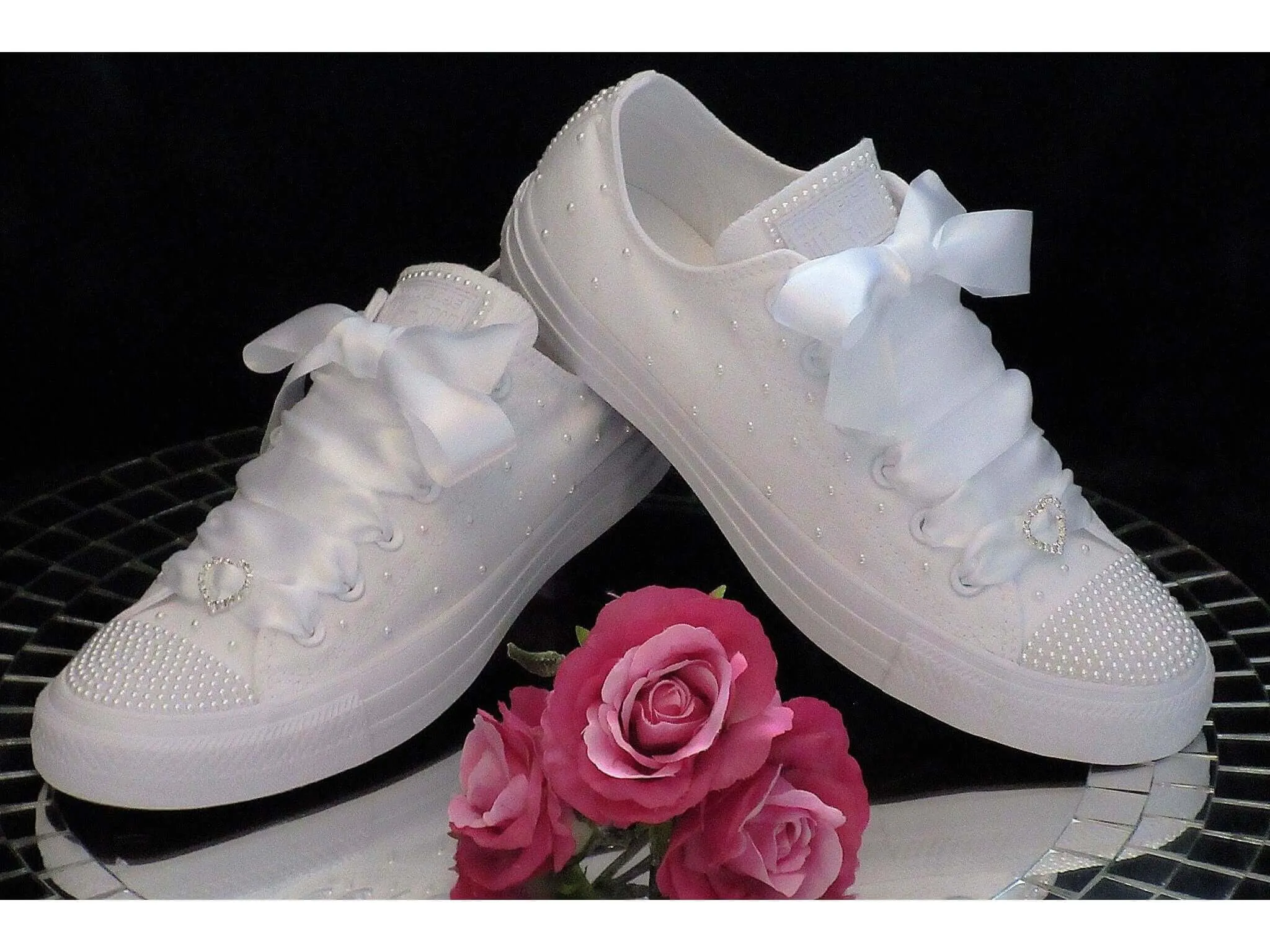 White Pearl Wedding Converse