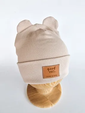 Winter folded bear beanie nude