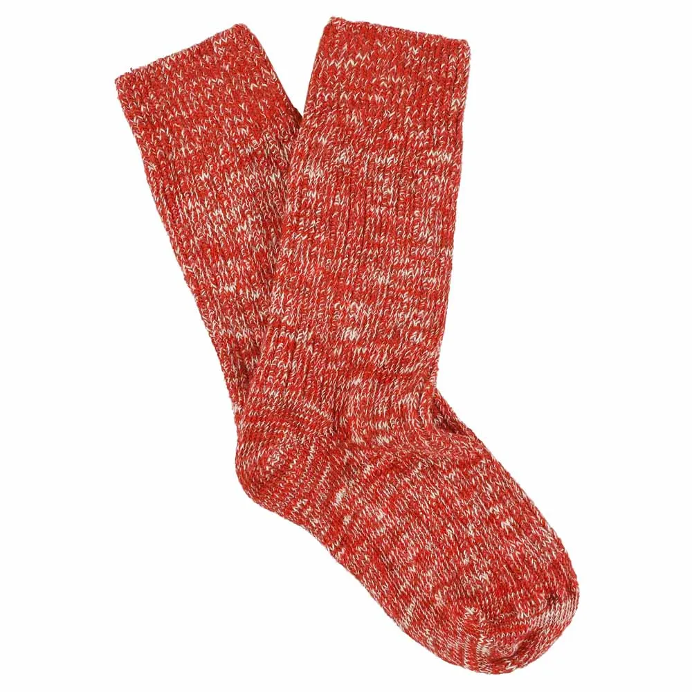 Women Melange Socks Summer Red