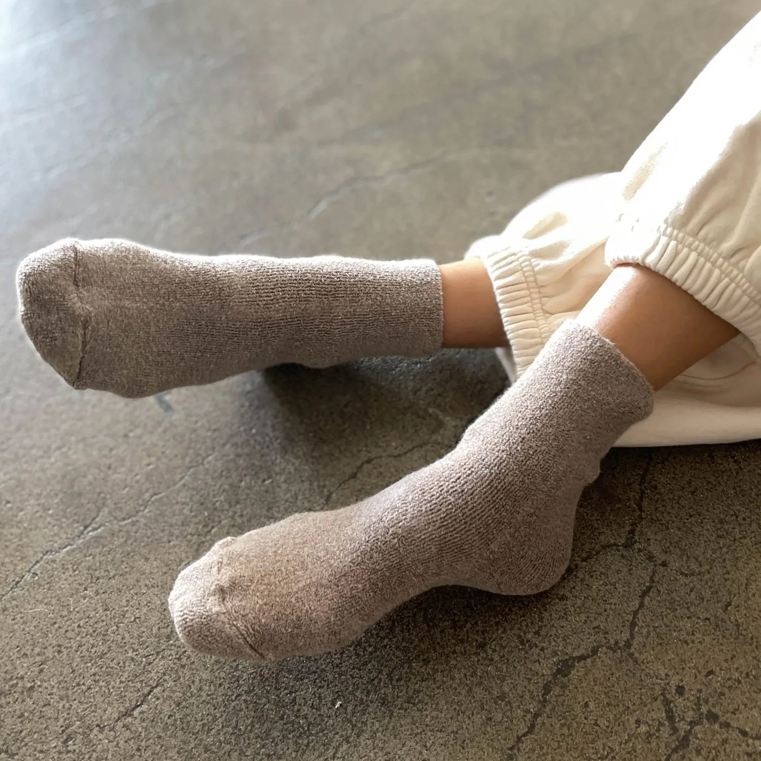 Womens Cotton Terry Cloud Socks - Frappe